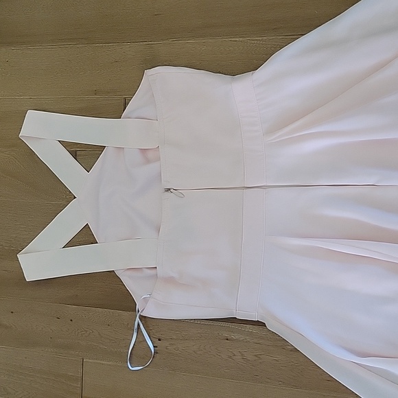 Lulus Forevermore Soft Pink Skater Dress Medium High Neck - Picture 10 of 10